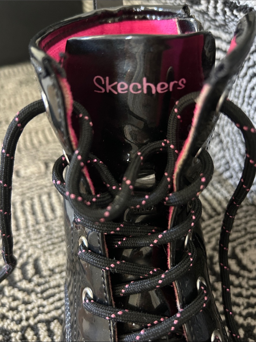 Skechers Black Patent Platform Boots - Picture 6 of 9